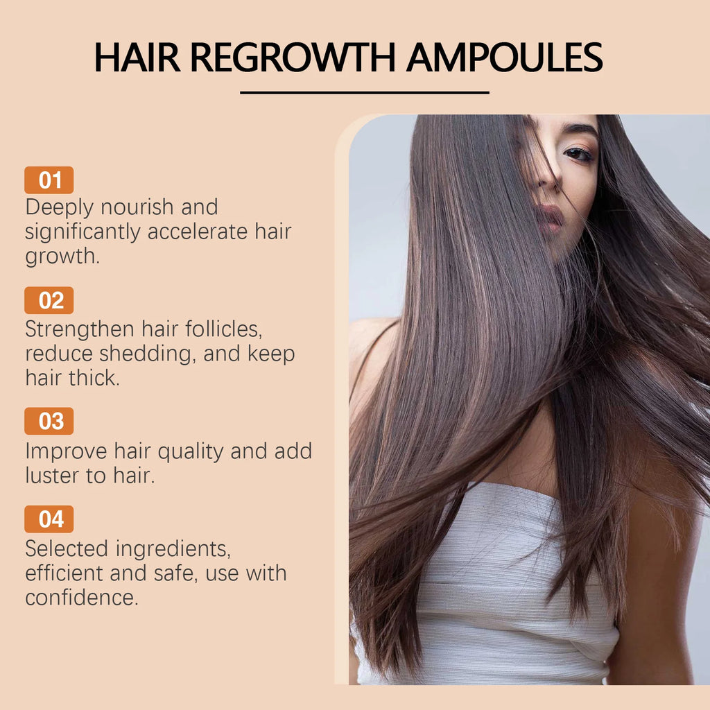 Ampoules de Croissance des Cheveux, Soins Capillaires Portables, Repousse, Anti-Perte de Cheveux, Réparation des Extrémités Fendues, Cheveux Secs et Abîmés, Huile Essentielle Nourrissante pour Cuir oral elu