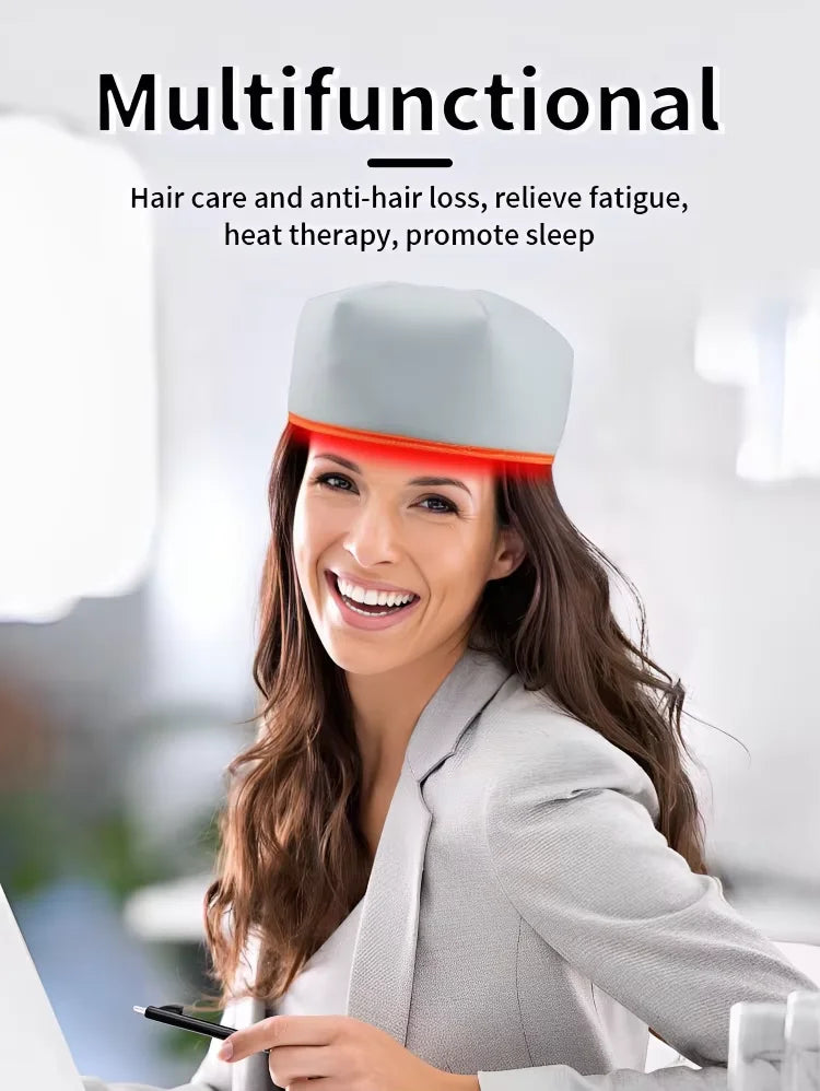 Bonnet de cheveux LED rechargeable portable infrarouge pour bonnet de croissance de cheveux à lumière rouge